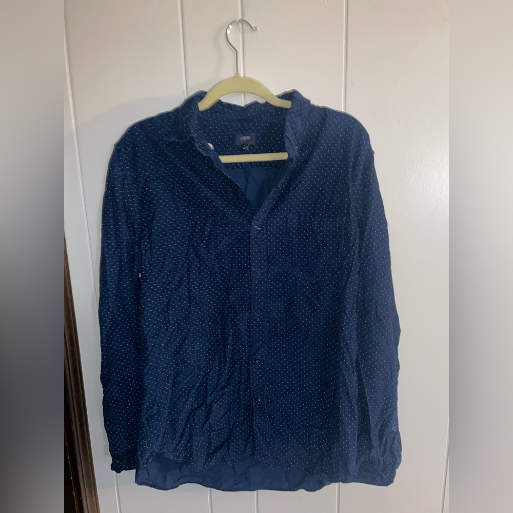 J. Crew Men’s Corduroy Button Down Long Sleeve Shirt Navy Blue